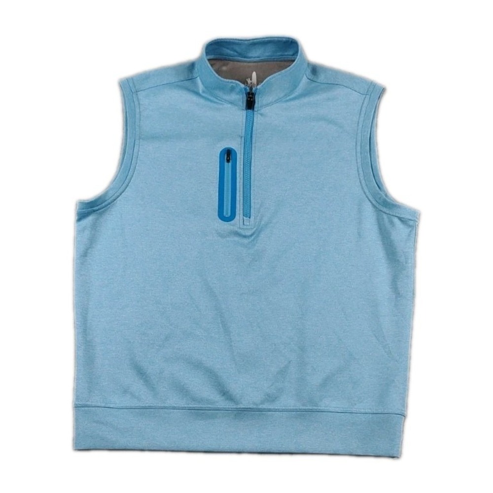 Johnnie-O Performance Preppy 1/2 Quarter Zip Golf Vest Men's M Sky Blue